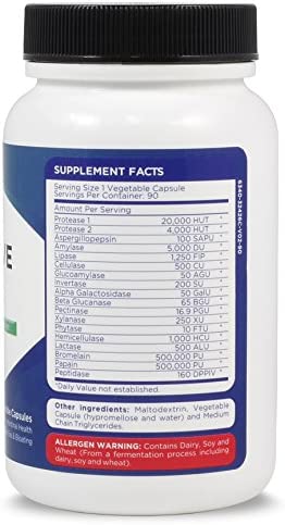 Zenesis Labs Digestive Enzymes - Amylase, Bromelain, Protease, Lipase & 14 Other Enzymes - 90 Capsules