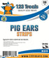123 Treats - Pigs Ears Strips for Dogs 8 Oz Dog Treats Bag - 100% Natural Pigs Ear Slivers Chews Full of Protein Snacks Made in Brazil