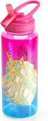 Cute Water Bottle with Straw for Girls Women, BPA FREE Tritan &Leak Proof & Carry Handle & Pretty Design, 32oz/950ml (Foil Unicorn)