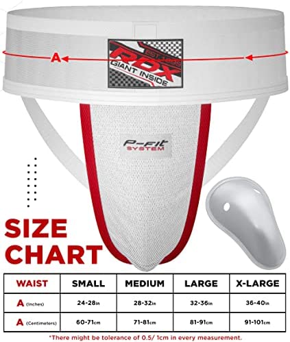 RDX Groin Protector Cup Men, Boxing Kickboxing MMA Muay Thai Sparring Groin Guard, Ventilated Adjustable, Jockstrap Taekwondo Karate Fighting Training, Underwear Jiu Jitsu BJJ Protection, Boys Youth