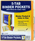 C-Line 5-Tab Binder Pockets with Write-On Index Tabs, Assorted Colors, 8.5 x 11 Inches, 5 Pockets per Set (06650)