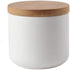 Food Storage Jar Strong Ceramic Storage Canisters with Airtight Seal Bamboo Lid Modern Design Seal Damp-Proof Kitchen Jar for Coffee, Tea, Spice and More (White(S: 8.2x8.3cm))