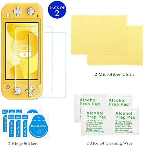 Accessories Kit for Nintendo Switch Lite - YOOWA Accessories Bundle with Carrying Case, Protective Cover case, 2-Pack Tempered Glass Screen Protector, Adjustable Play Stand, 6 Thumb Grips