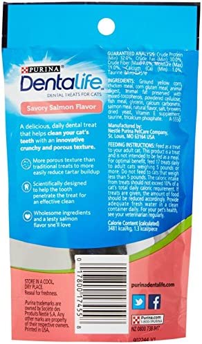 Purina Dentalife Dental Treats For Cats Savory Salmon