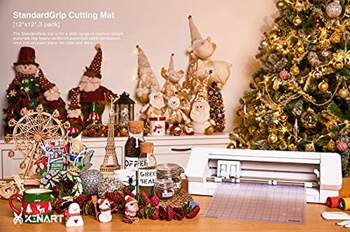 XINART StandardGrip Cutting Mat for Silhouette Cameo 4/3/2/1(3 Mats,12x12 inch) Standard Grip Adhesive Sticky Accessories Craft Vinyl Replacement Cut Mats for Silhouette Cameo