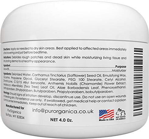 PurOrganica Urea 40% Foot Cream - No Pumice Stone - Callus Remover - Moisturizes & Rehydrates Thick, Cracked, Rough, Dead & Dry Skin - For Feet, Elbows and Hands - Made in USA