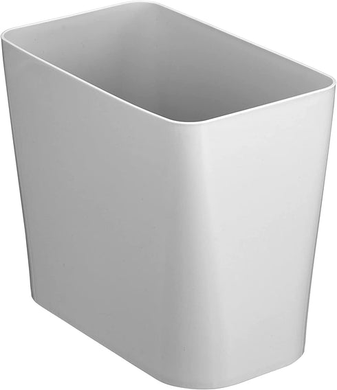 mDesign Small Plastic Wastebasket, Trashcan Container Waste Bin for Bathroom, Bedroom, Kitchen, Home Office, Laundry Room - Holds Trash, Garbage, Recycle - Gray
