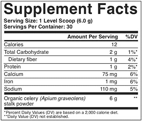LaPura Organic Celery Powder Detox Cleanse - Fresh Celery Juice Powder to Support Gut Health & Naturally Detox - Cleanse & Detoxify, Antioxidant Just Celery Organic 30 Servings, 4.4 Ounce (Pack of 1)
