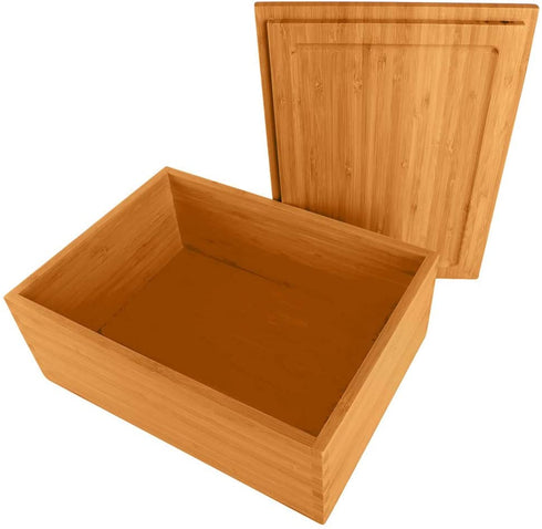 Wood Stash Box with Rolling Tray - Wood Stash Box w/Storage - Rolling Tray Stash Box - Premium Quality Dovetail Design Discrete Wooden Stash Boxes (Natural)
