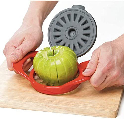 PrepWorks by Progressive Dishwasher Safe 16-Slice Thin Apple Slicer and Corer with Attached Safety Cover