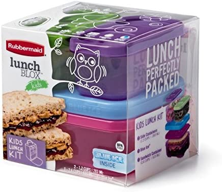 Rubbermaid LunchBlox Kids Tall Lunch Bag Kit, Purple/Pink/Green, 1866738