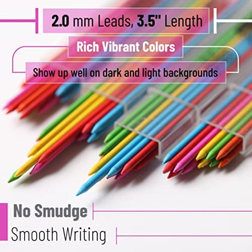 Mr. Pen- 2mm Lead Refills, 48 Pack, Colored Lead Pencils 2.0 mm, Mechanical Pencil Lead, Colorful Mechanical Pencils 2mm Lead, 2 mm Lead, Pencils 2.0mm Lead, Pencil Lead 2.0 mm Refill, Lead Refill