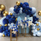 Nalwort Macaron Blue Balloon Kit 135PCS 18In 12In 5In Navy Blue Metallic Gold Balloon Arch Garland For Festival Picnic Family Engagement, Wedding, Birthday Party, Blue Theme Anniversary Celebration Decoration
