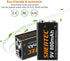 Shentec 9V Rechargeable Lithium Batteries, 800mAh Low Self-Discharge Square 9 Volt LithiumBattery for Alarms, Wireless Microphones, Smoke Detectors, Toys, Flashlights and More(4-Pack)