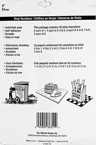 The Hillman Group 842284 Numbers Kit, Black/White, 2-Inch