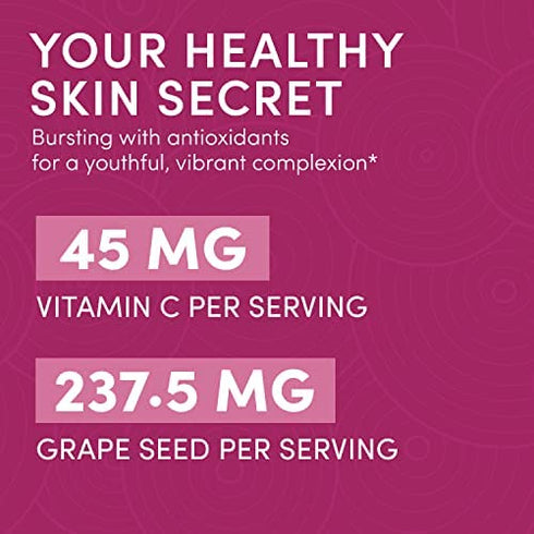 Swisse Grape Seed Extract Capsules Antioxidant Herbal Supplement | Grapeseed Polyphenols + Antioxidant Vitamin C | Promotes Skin Health & Collagen Production | 300 Tablets