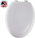 Mayfair Molded Wood Toilet Seat with Easy-Clean & Change Hinges, Elongated, White, 144ECA 000