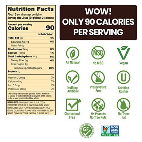 Drizzilicious Cookies & Cream 4oz Single Pack | Mini Snack Chocolatey Rice Cakes | Vegan Air Popped Chia, Quinoa, Flax Snack