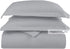 Tektrum 3 Piece 3pc Duvet Cover Set with Button Enclosure - 1800 Supreme Collection Super Soft Hotel Luxury Top Quality Durable 100 GSM Brushed Microfiber, Wrinkle & Fade Resistant - Grey, Queen Size