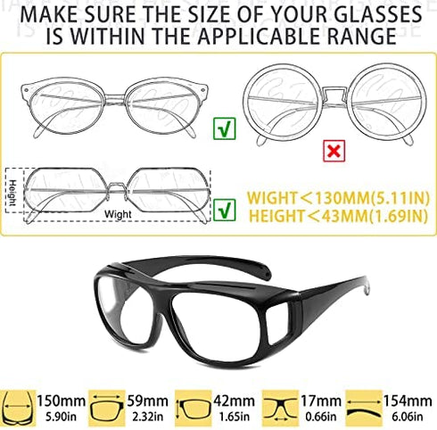 SHEEN KELLY Anti Blue Rays Glasses Fit Over Glasses Wrap Arounds Goggles Blue Light Blocking Reflection for computer Games Glasses TV