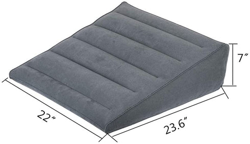 Inflatable Wedge Pillow - Lightweight and Portable, Fast Inflating/Deflation Through The Valve, Suitable for Travel/ Inflatable Portable Bed Wedge 23.6" x 22" x 7"