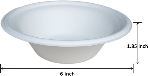 Belinlen 150 Pack 12 oz Round Disposable Bowls Eco-friendly 100% Natural Sugarcane Biodegradable Compostable Bagasse Tree Free and Plastic Free (150)