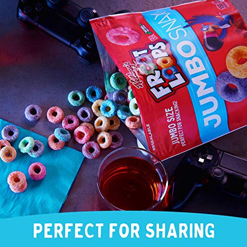 Kellogg’s Froot Loops Jumbo Snax Cereal Snacks, Kids Snacks, Fruit Flavored, Original, 6oz Bag (1 Bag)