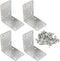 TOVOT 4 PCS 2.68 inch X 2.68 inch Stainless Steel Shelf Support Brace Corner Angle Brackets Angle Code w/Screws for Wooden Furniture