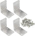 TOVOT 4 PCS 2.68 inch X 2.68 inch Stainless Steel Shelf Support Brace Corner Angle Brackets Angle Code w/Screws for Wooden Furniture