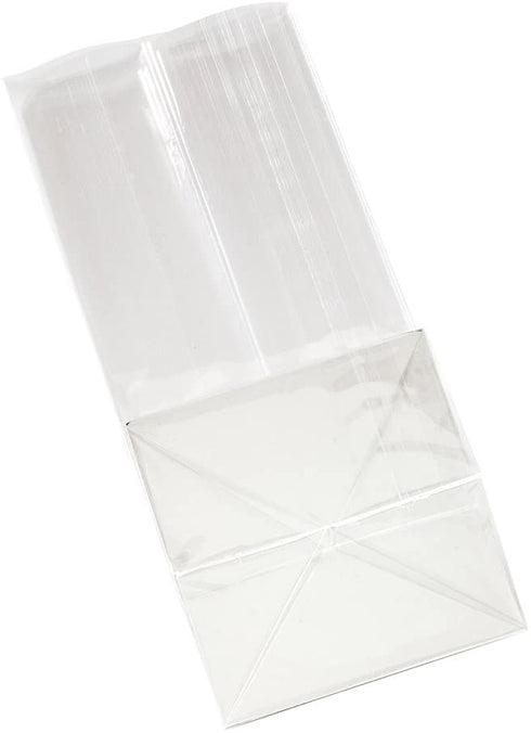 Flat Bottom Heat Seal Sandwich Bags, Heat Sealable Food Bags - Gusset Bag with Paper Insert - Clear - 4 x 4 x 9 Inch - 100ct Box - Bag Tek - Restaurantware