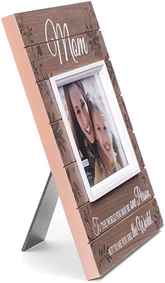 Malden International Designs Sun Washed Words Mom Walnut Distressed Picture Frame, 4x6, Walnut