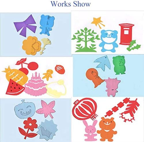 Fun Paper-Cut Set; Paper Cutting; Paper Art; Scissor Skills Activity Cutting Book; Kids Scissors Crafts Kits Preschool-120 Pages with A Pair of Child-Safe Scissors