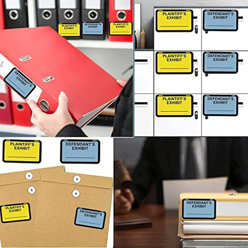 Legal Yellow Plaintiff's Exhibit Blue Defendant's Exhibit Stickers 1.65 X 1 Inches - Color-Coded Exhibit Labels 400 Stickers Per Pack