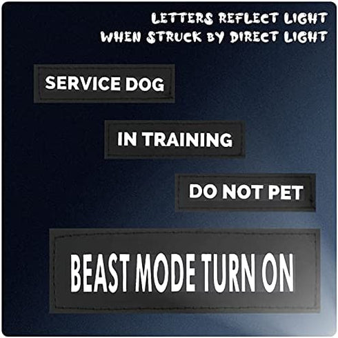 14 PCS Service Dog Patches Reflective Service Dog Vest Patches with Velcro Tactical Hook Loop Harness Patch Set for in Training Dog,Large Dog