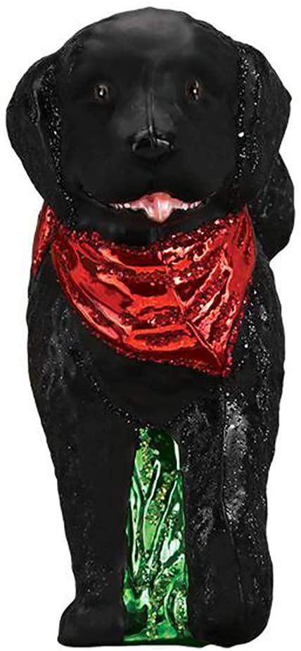 Old World Christmas Ornaments Black Doodle Dog Glass Blown Ornaments for Christmas Tree