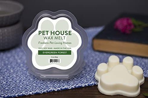 One Fur All 100% Natural Soy Wax Melts in 20+ Fragrances, Pack of 2 by Pet House - Long Lasting Pet Odor Eliminating Wax Melts, Non-Toxic Pet Wax Melts, Made in USA (Evergreen Forest)
