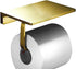 BATHSIR Toilet Paper Holder with Shelf, Brushed Gold Toilet Roll Holder Wall Mount Bathroom Phone Storage Tissue Hanger Stainless Steel