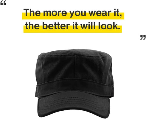 Cadet Army Cap Basic Everyday Military Style Hat (Now with STASH Pocket Version Available)