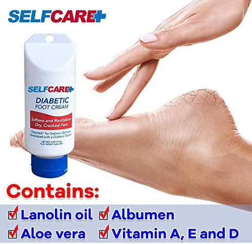 Diabetic Foot Cream Revitalize Cracked Feet & Promote Circulation. Leaves Hands Legs & Body Smooth Patented Lotion, 5 oz