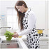 Love Potato Cute Women Girls Cooking Kitchen Apron with Pockets Black White Cow Print Bib Apron Gift, White
