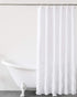 Felisa White Shower Curtain with Zig-zag Stripes of Ruffled Trim,Farmhouse Chic Fabric Shower Curtain for Bathroom,Machine Washable,72"x72"