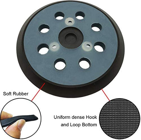 5 Inch 8 Hole Hook-&-Loop Replacement Sander Pad for Porter Cable 343, 390K, 382, Random Orbit Sanders