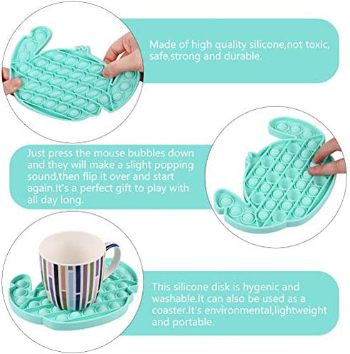 EVERMARKET Push Pop Bubbles Fidget Sensory Toy,Bubble Popper Stress Reliever Silicone Squeeze Toy Anti-Anxiety Tools,a Great Way to Relax and Keep Busy for Kids and Adults(Stitch,Blue)