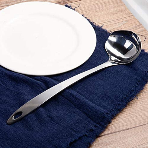 IMEEA Gravy Ladle Sauce Drizzle Spoon with Spout Stainless Steel Serving Soup Ladle Gravy Boat Ladle, 11.6inch