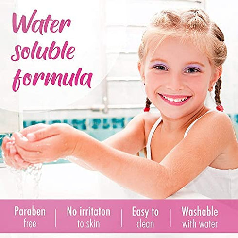Kids Washable Makeup Kit, Fold Out Cosmetic Vanity Palette with Mirror, Make Up Toy Beauty Kit for Girls Pretend Play - Safety Tested- Non Toxic