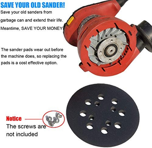 5 Inch 8 Hole Hook and Loop Replacement Sander Pad for Craftsman 315112170, 315116940, 315116950, 315112180, 315279870 Random Orbit Sanders