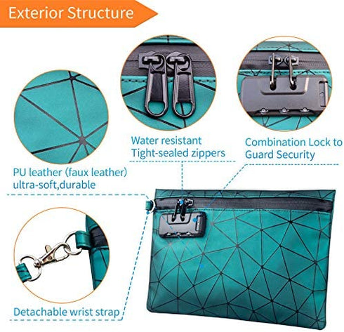 Smell Proof Bags with Combination Lock, 6"x 9" Smell Proof Pouch Container, Odor Proof Stash Bag for Travel - Keeps Scents Locked - Hide Odor and Scent?Green?