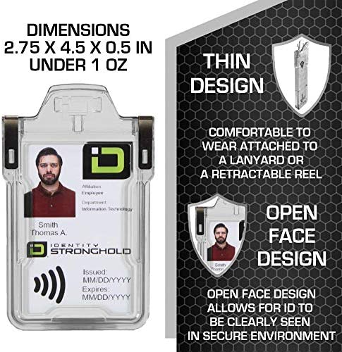 ID Stronghold Secure Badgeholder® Classic and Lanyard Combo (Clear/Black)