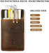 RingSun Pocket Protector for Men, Full Grain Leather Pen Protect Holder for Heavy Duty Shirts, Lab Coats, Holds Pens, Pointers, Cards, Hold 6 Pens, Pocket Protectors for Pens and Pencils