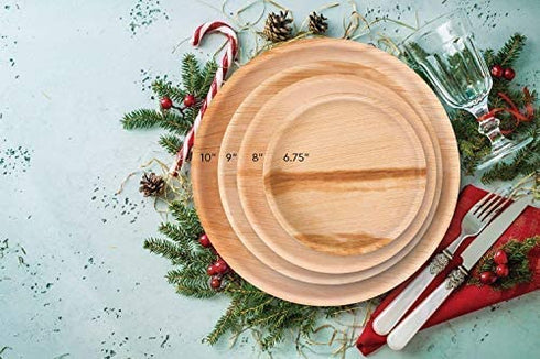 Verde Planet - Biodegradable, Ecofriendly, Disposable, Sturdy, Elegant, Premium Quality Plates (10" Round - 25 Ct)
